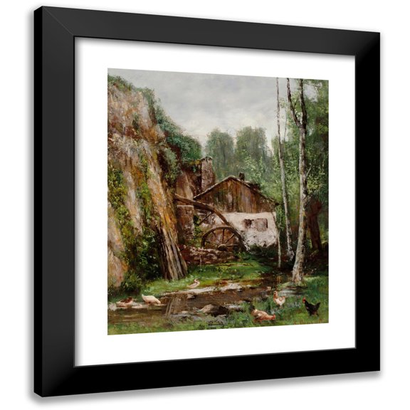 Cherubino Patà 20x24 Black Modern Framed Museum Art Print Titled - View of Moulin (1876)