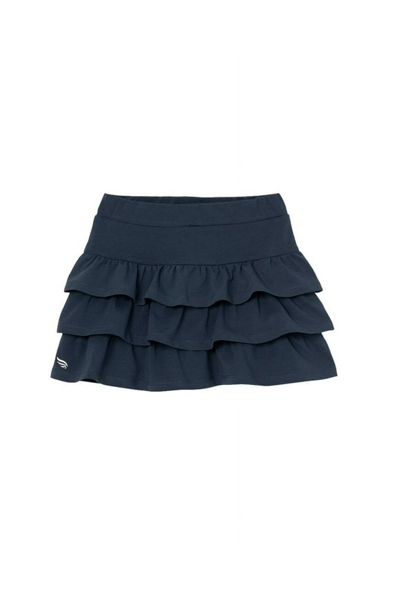 girls  Solid Flutter Trim Skirt, 8, Grey