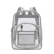 Cheruty Clear Backpack Transparent Large See Through Plastic Backpacks Book Bags for School,Sports,Work,Stadium,Security Travel,College Gray
