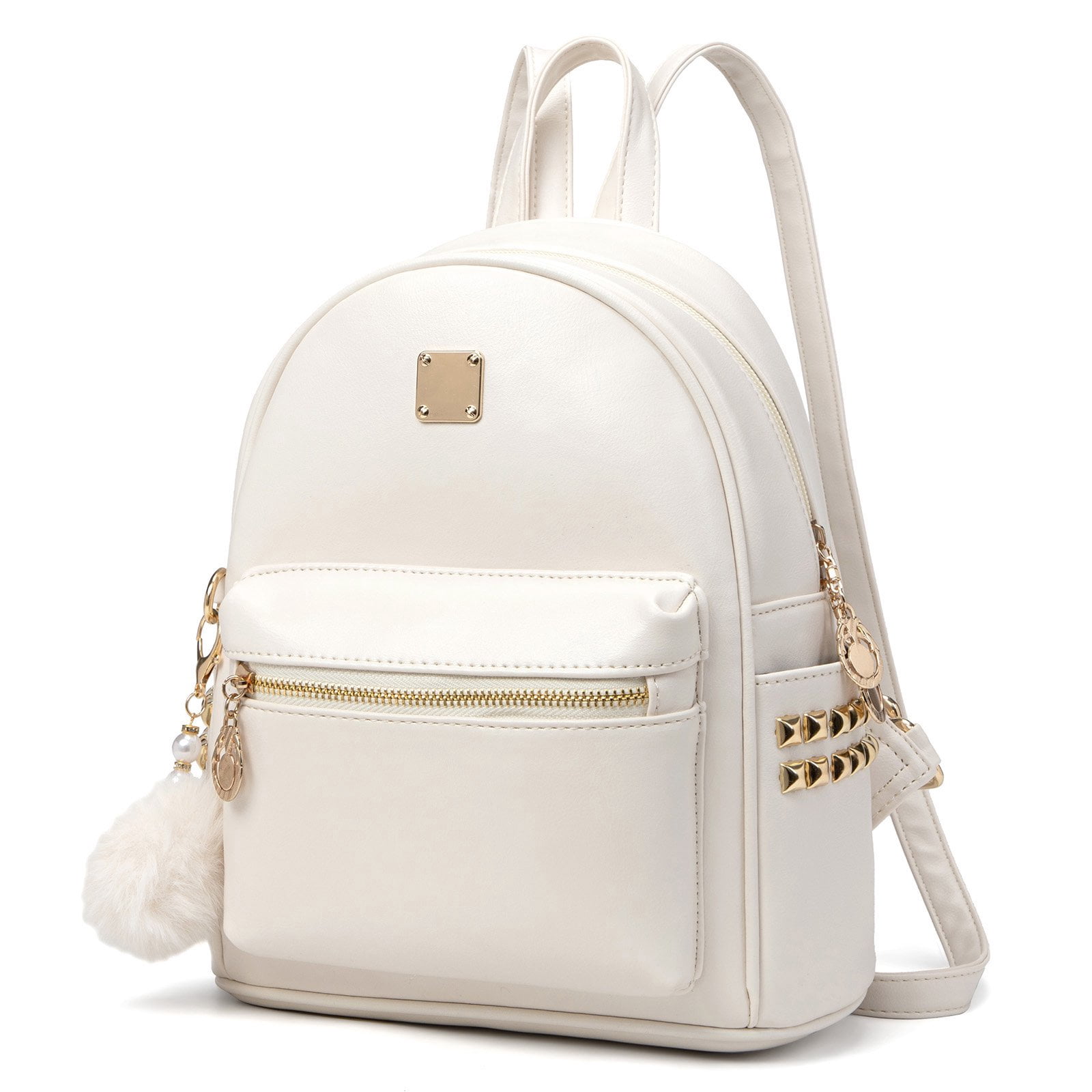 Cheruty Mini Backpack for Women Cute Bowknot Small Backpack Purse Girls Leather Bookbag Beige
