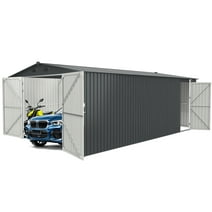 Chery Industrial 13 Ft. X 20 Ft. Dark Grey Metal Garden Storage Shed Building Car Garage