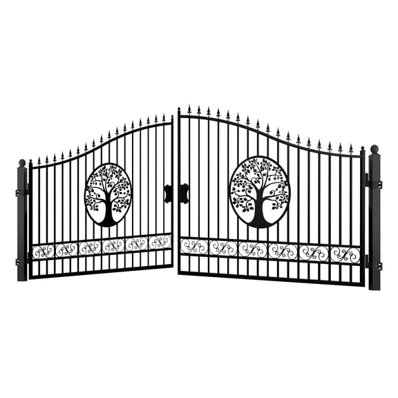 Chery Industrial 20Ft Dual Swing Iron Gate for Driveway, Security Gate, Outdoor Fence Gate