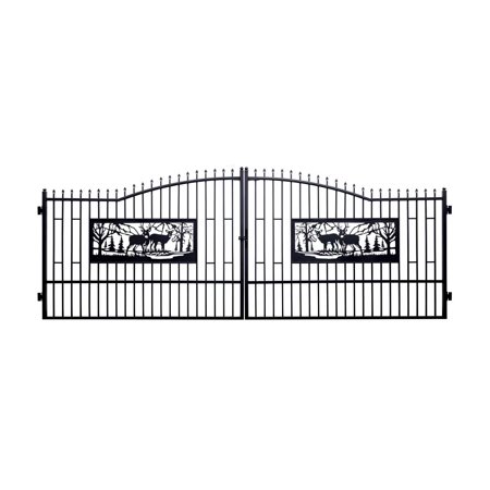 Chery Industrial 20 ft x 7 ft Galvanized Steel Double Door Gate for Driveway