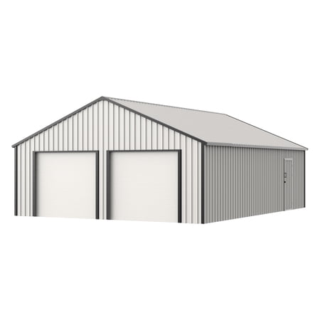 Chery Industrial 25' x 33' Double Garage Metal Shed with Motorized Roll-Up Door