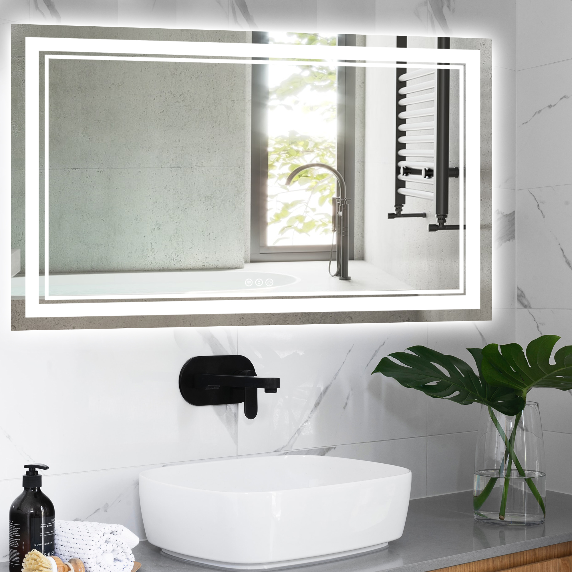 Chery Industrial 48 x 32 Inch LED Bathroom Mirror for Vanity, Wall