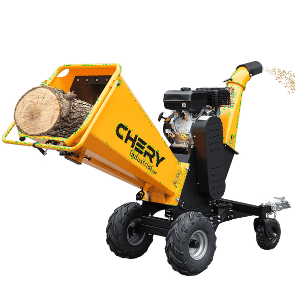6" 15 HP 4-Stroke OHV Wood Chipper with Wheels - Wood Chipper for Yard and Garden Work