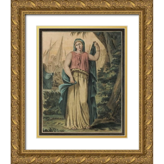 Chery, M. 26x32 Gold Ornate Wood Framed with Double Matting Museum Art Print Titled - Theatrical Costumes IV