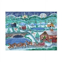 Cheryl Bartley 'Here Comes Santa Claus And Eight Reindeer' Canvas Art
