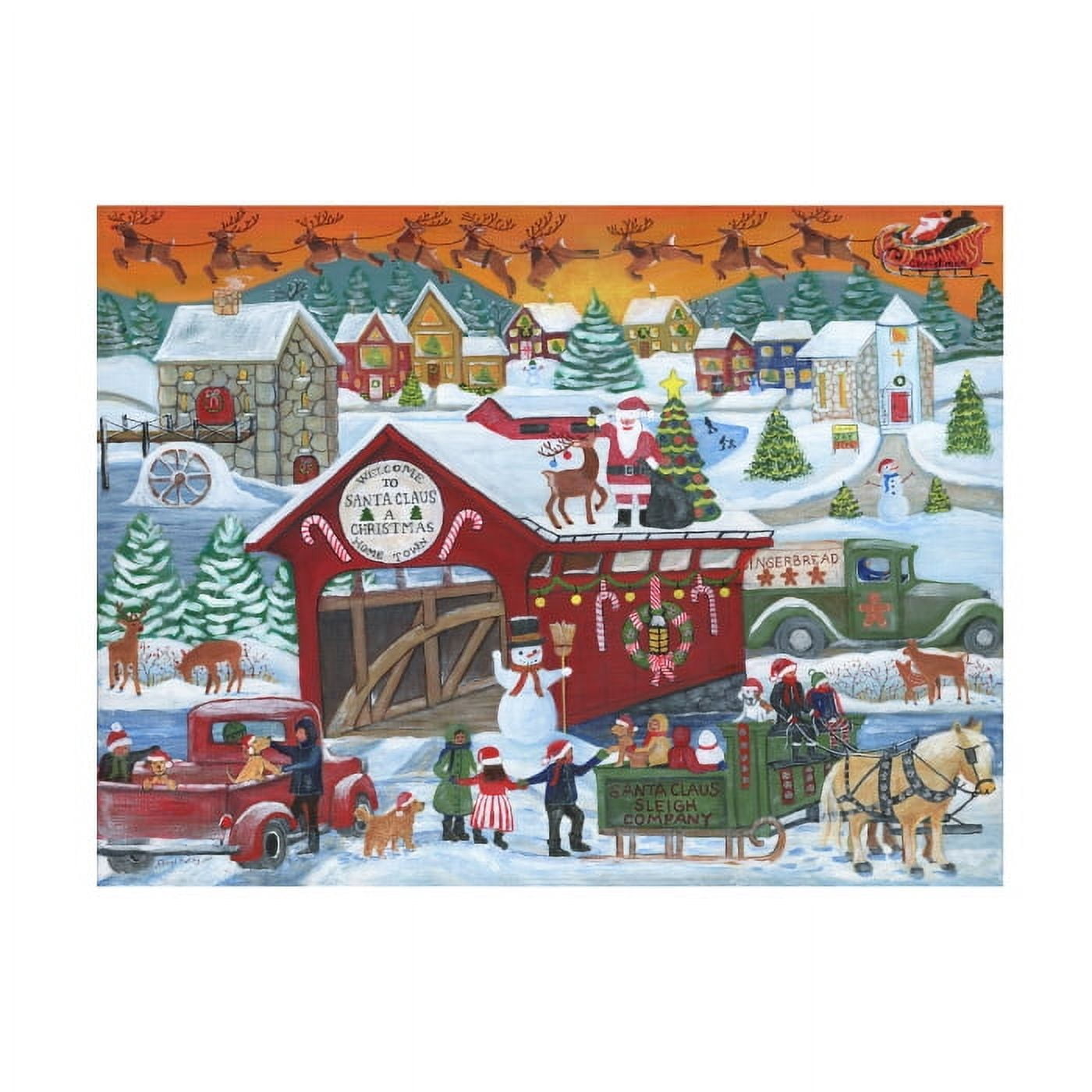 Cheryl Bartley 'Home Town Santa Claus' Canvas Art