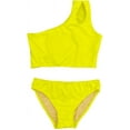 thumbnail image 1 of Cheryl Creations Kids Girl's Black Cute & Comfortable Two Piece One Shoulder Bathing Suit Bikini Swimsuit (X-Large 16, Yellow), 1 of 2