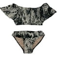 thumbnail image 1 of Cheryl Creations Kids Girl's Cute & Comfortable Two Piece Ruffle Front Bathing Suit Bikini | Swimsuit (Large 14, Black Tie-Dye), 1 of 2