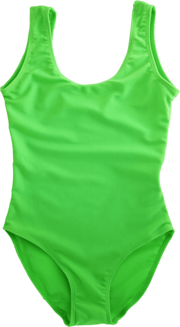 Cheryl Creations Kids One Piece Basic Bikini Swimsuit Neon Green Large 14