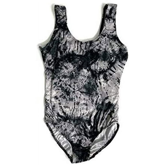Cheryl Creations Kids One Piece Basic Camp Swimsuit (Black Tie Dye, Medium 10/12)