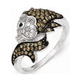 thumbnail image 1 of Cheryl M 925 Sterling Silver Black Rhodium & CZ Fish Ring Size: 8; for Adults and Teens; for Women and Men, 1 of 3