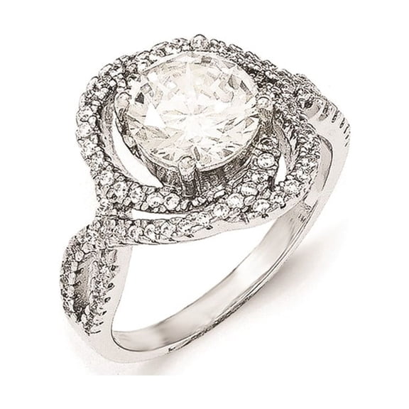 Cheryl M Sterling Silver CZ Fancy Ring