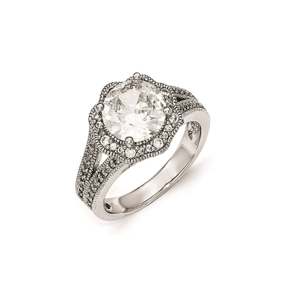Cheryl M Sterling Silver CZ Fancy Ring