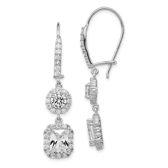 Cheryl M� Sterling Silver CZ French Wire Earrings