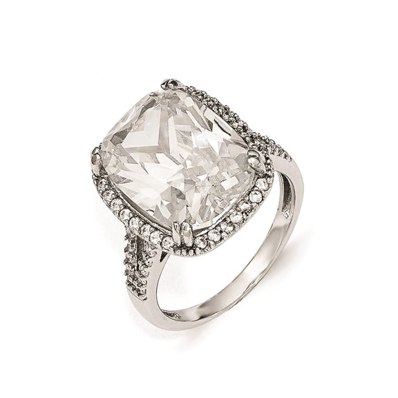 Cheryl M Sterling Silver CZ Square Ring