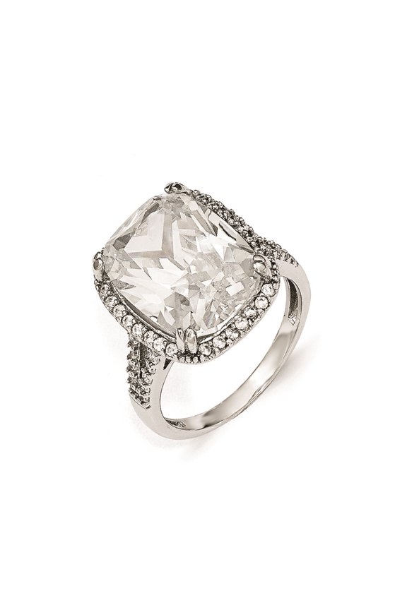 Sterling Silver CZ Square Ring