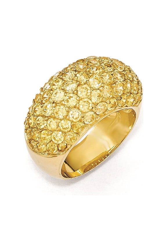 Sterling Silver Gold-plated Yellow CZ Ring