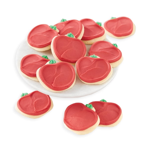 Cheryl's Cookies Apple Shaped Cookies, with 12 Buttercream Frosted Sugar Cookies, Individually Wrapped, Gift for Teachers, Grads, Family, Friends, Loved Ones