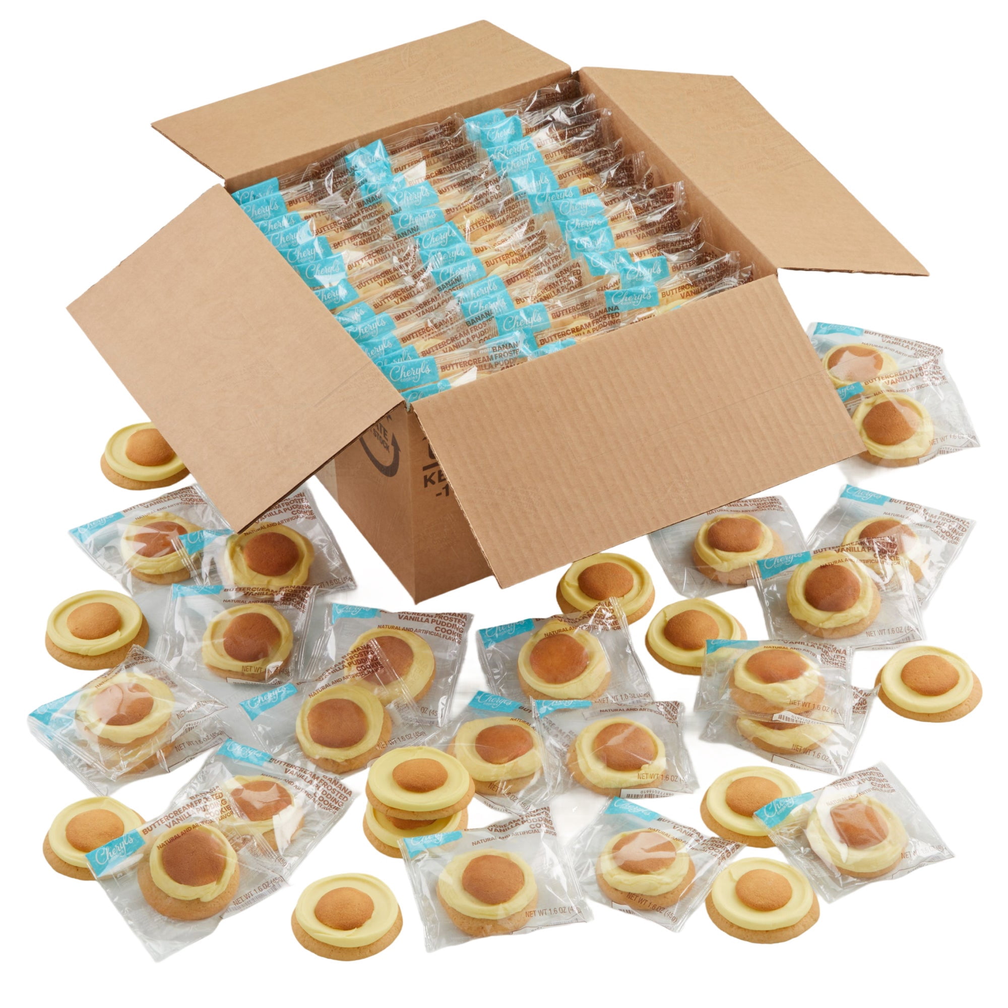 Cheryl's Cookies® Buttercream-Frosted Banana Pudding Cookies 90ct Case, Cookies Individually Wrapped, Gourmet, & Fresh-Baked, Kosher, Bulk Value Gift Pack, Snack, Treats, Desserts