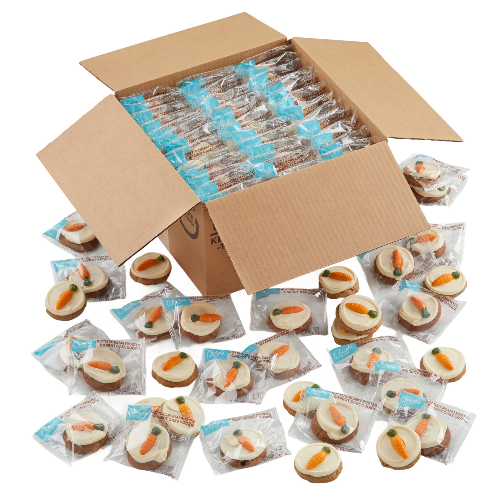 Cheryl's Cookies® Buttercream-Frosted Walnut Carrot Cake Cookies 90ct Case, Cookies Individually Wrapped, Fresh-Baked, Kosher, Bulk Value Gift Pack, Snack, Treats, Desserts