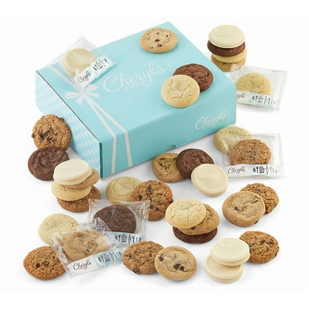 Cheryl's Cookies® Assorted Cookie Gift Box w/ 36 Individually Wrapped Chocolate Chip, Oatmeal Raisin, Chocolate, & Sugar Cookies Handmade, Perfect for Any Occasion, Family & Friends, Loved Ones