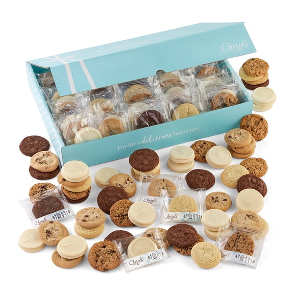 Cheryl's Cookies Bulk Cookie Gift Box, w/100 Assorted Cookies, Individually Wrapped, Gourmet, Handmade, For Any Occasion, Family & Friends, Company Events, Parties, Gatherings, Events