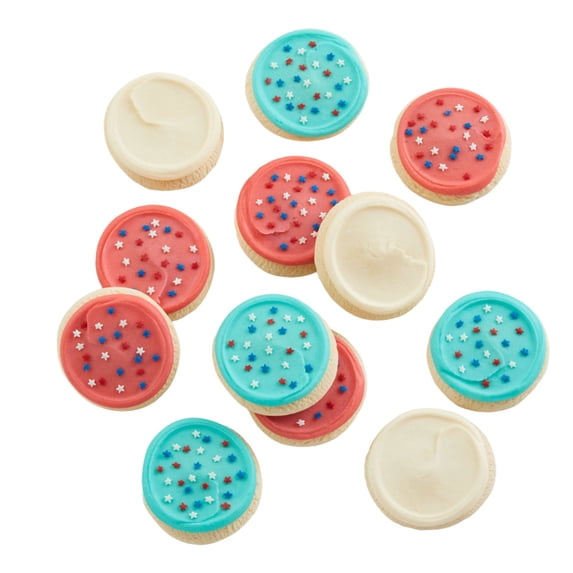 Cheryl's Cookies® Cookie Gift Baskets, Patriotic Gift Box w/ 12 Buttercream Frosted Individually Wrapped Sugar Cookies, Red White & Blue,Fresh Delivery, Party Favor for 4th of July, Memorial Day