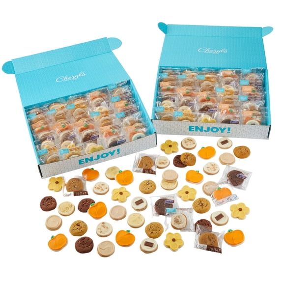 Cheryl's Cookies Fall Flavors of the Season Cookie Gift Box, 200 Individually Wrapped Cookies