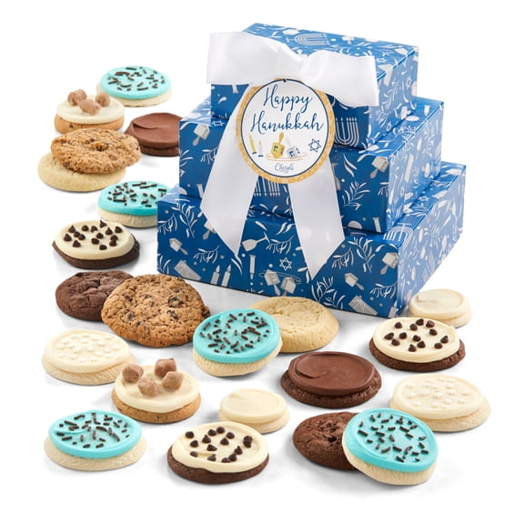 Cheryl's Cookies Hanukkah Gift Tower, Assorted Cookies and Treats