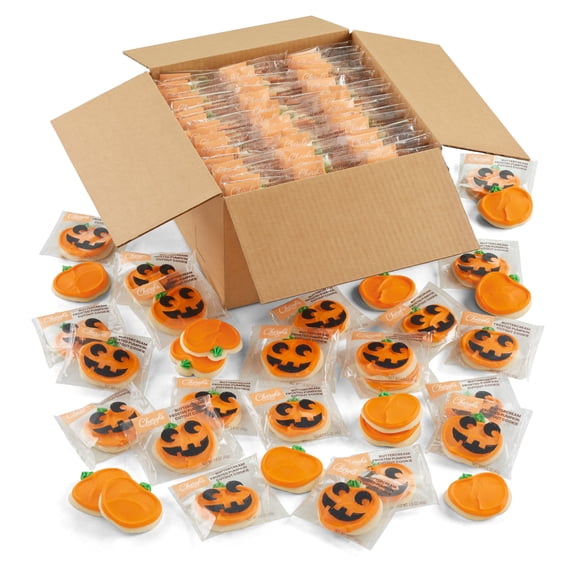 Cheryl's Cookies Jack-O'-Lantern Sugar Cookies, Individually Wrapped, 100 Count