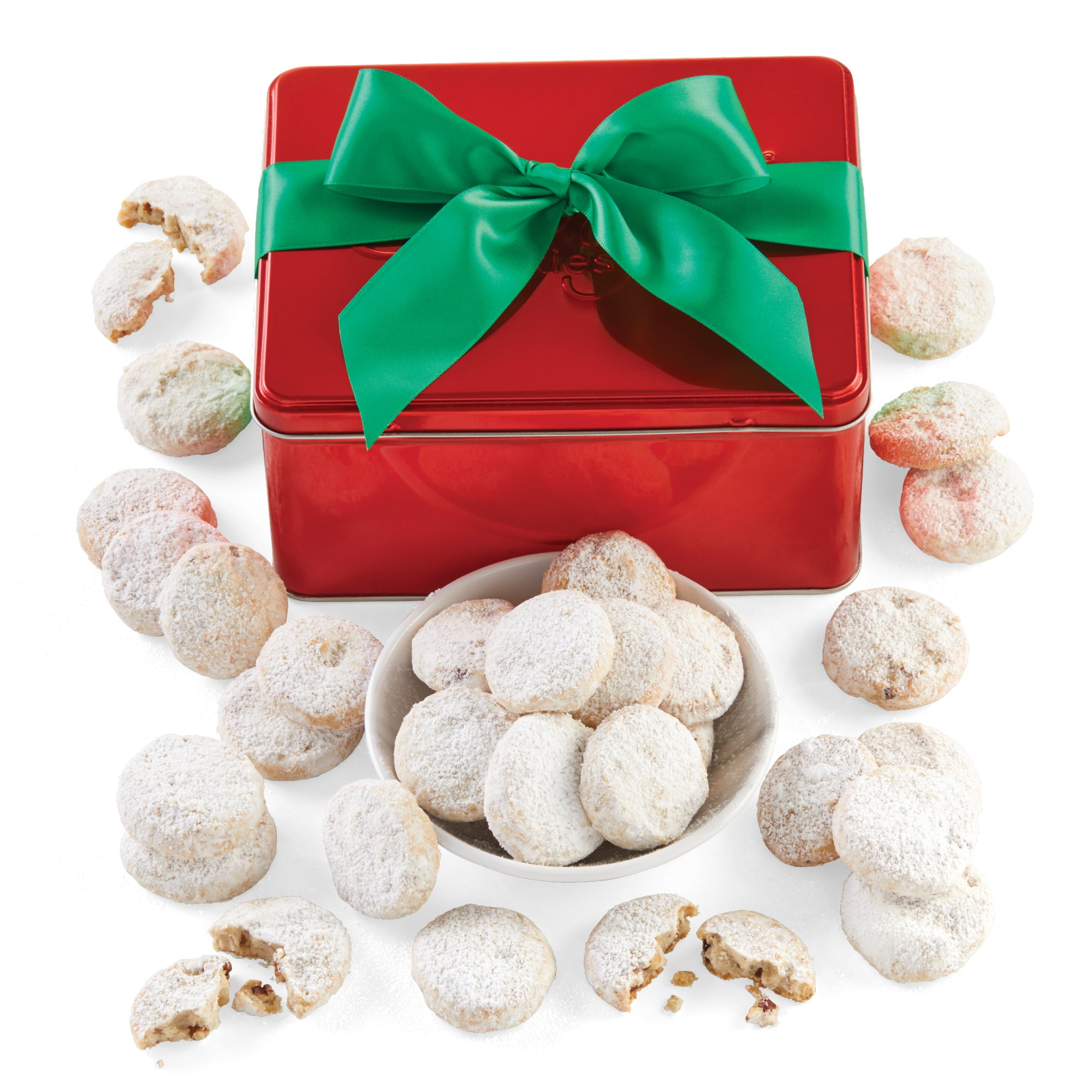 Cheryls Cookies Pecan Butterball Holiday Cookie Gift Tin, 32pc, Shareable, Kosher, Gourmet, Handmade, Christmas, Any Occasion, Family, Friends, Loved Ones