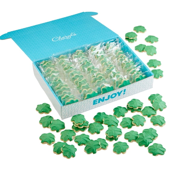 Cheryl's Cookies Shamrock Cookies, with 100 Buttercream-Frosted Sugar Cookies, Individually Wrapped, St. Patrick's Day Gift for Loved Ones, Family, Friends, Coworkers
