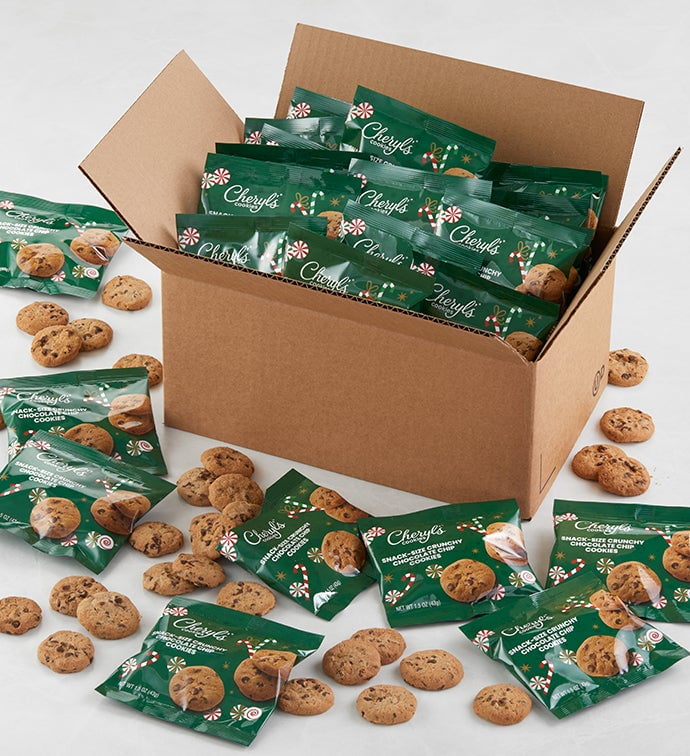 Cheryl's Cookies Snack-Size Crunchy Chocolate Chip Cookie, 35-pack, Individually Packaged , Gourmet, Christmas Cookies, Holiday Snack, Gift for Friends, Coworkers, & Kids