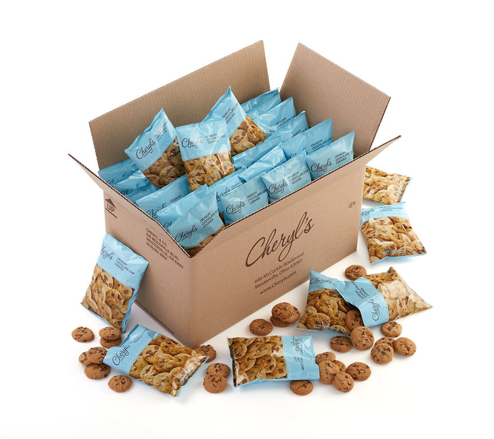 Cheryl's Cookies Snack Size Mini Chocolate Chip Cookies, Crunchy Chocolate Chip Cookies,Individually Wrapped, Birthdays, Kid Snacks, Parties, Back to School, Offices & All Occasions, 40 Bags, 4oz