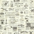 thumbnail image 1 of Chesapeake Adamstown Cream Vintage Newspaper Prepasted Non Woven Blend Wallpaper, 20.5-in by 33-ft, 56.4 sq. ft., 1 of 3