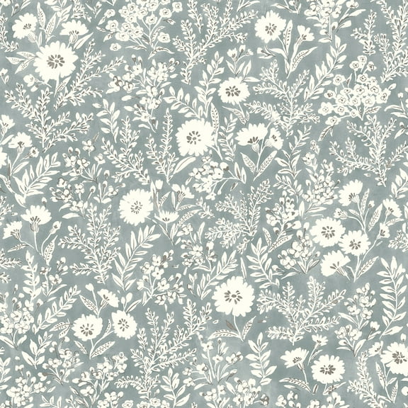 Chesapeake Agathon Blue Floral Wallpaper