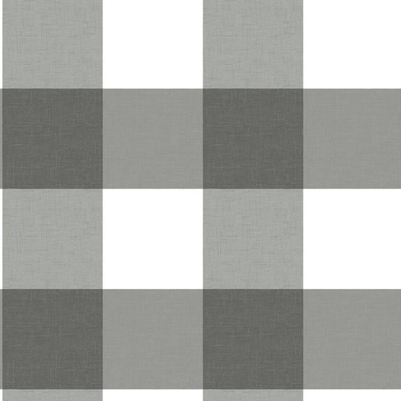 Chesapeake Amos Black Gingham Prepasted Non Woven Blend Wallpaper, 20.5-in by 33-ft, 56.4 sq. ft.