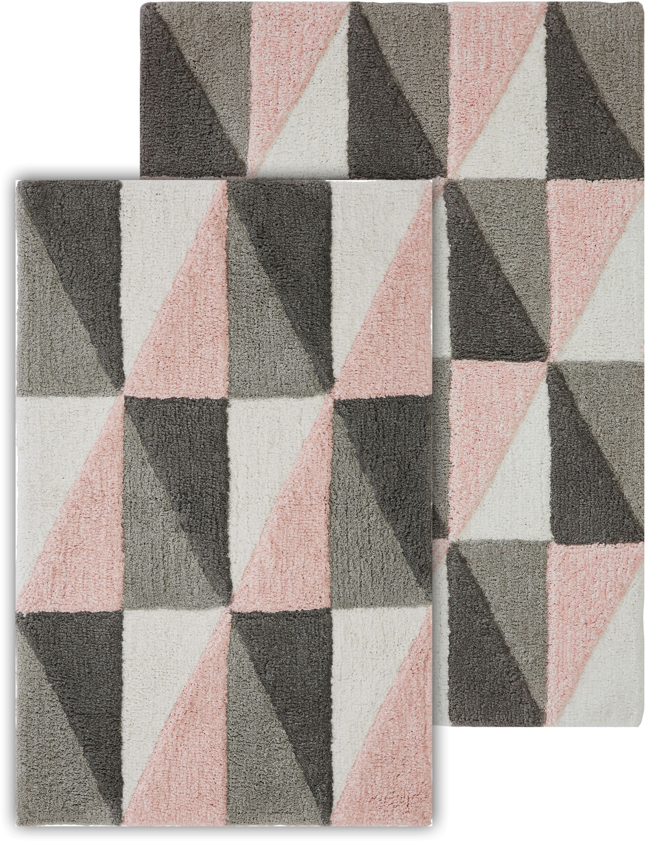 Angled Shower Rugs Chesapeake Angle Grey 2pc Bath Set (24