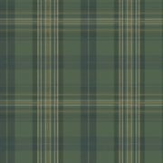 CHESAPEAKE MERCHANDISING Chesapeake Austin Green Plaid Prepasted Non Woven Blend Wallpaper, 20.5-in by 33-ft, 56.4 sq. ft.