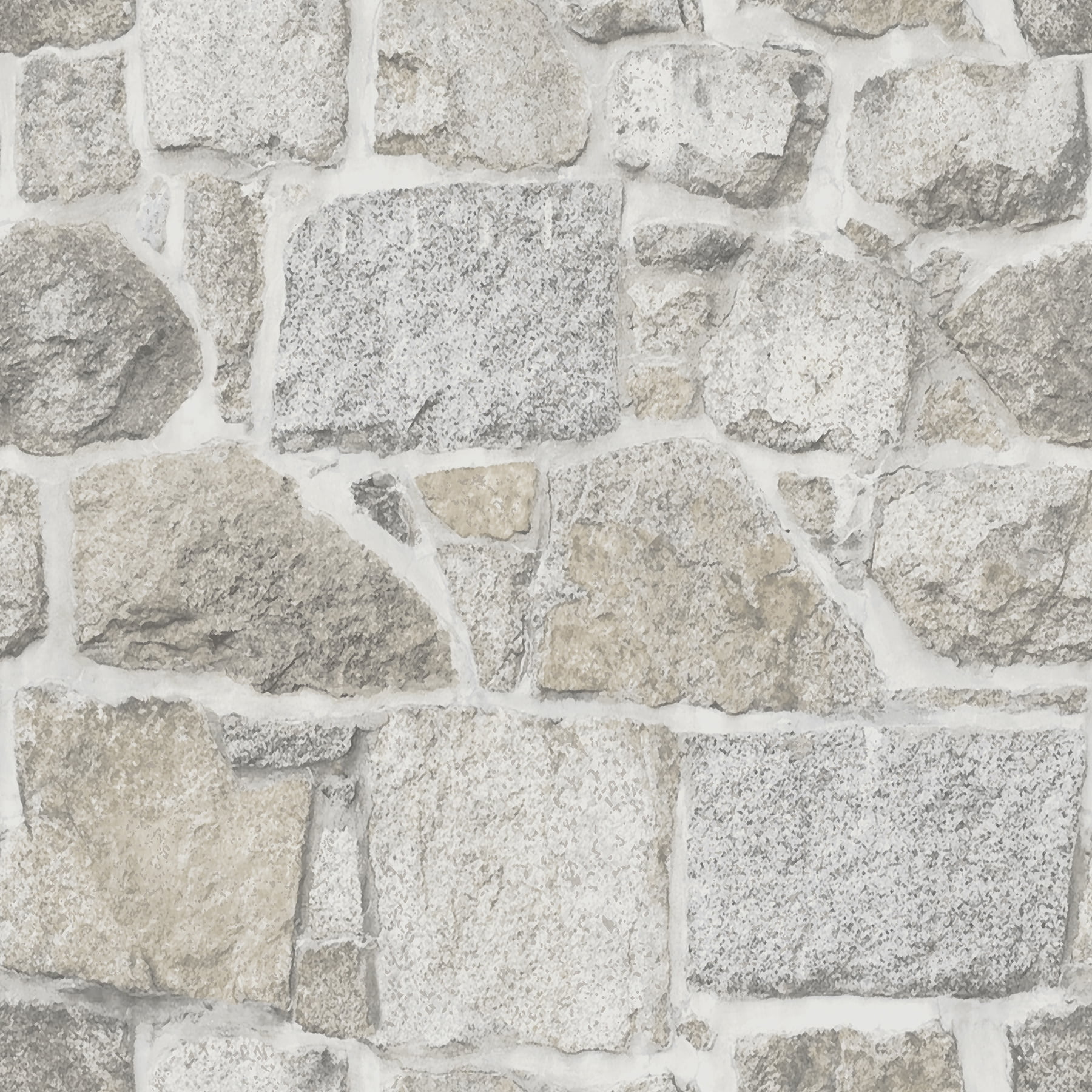 Axelle Light Grey and Beige Stone Wallpaper