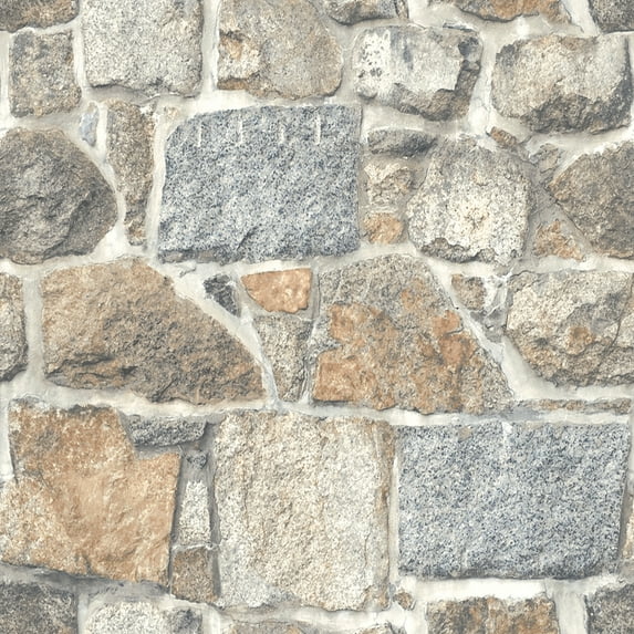 Chesapeake Axelle Rust Stone Wallpaper, 20.5-in by 33-ft, 56.38 sq. ft.