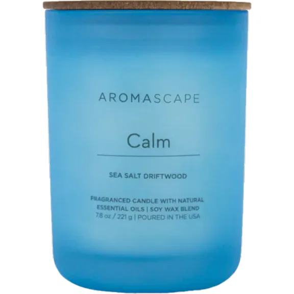 Chesapeake Bay Candle Aromascape CALM (Sea Salt Driftwood) Medium Jar Candle - Frosted Glass