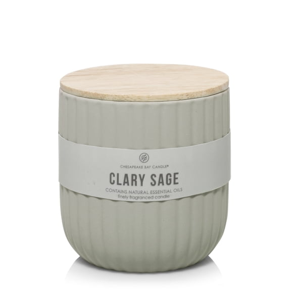 Chesapeake Bay Candle Minimalist Collection Clary Sage - 10.1oz Soft-Touch Medium Ribbed Jar Candle