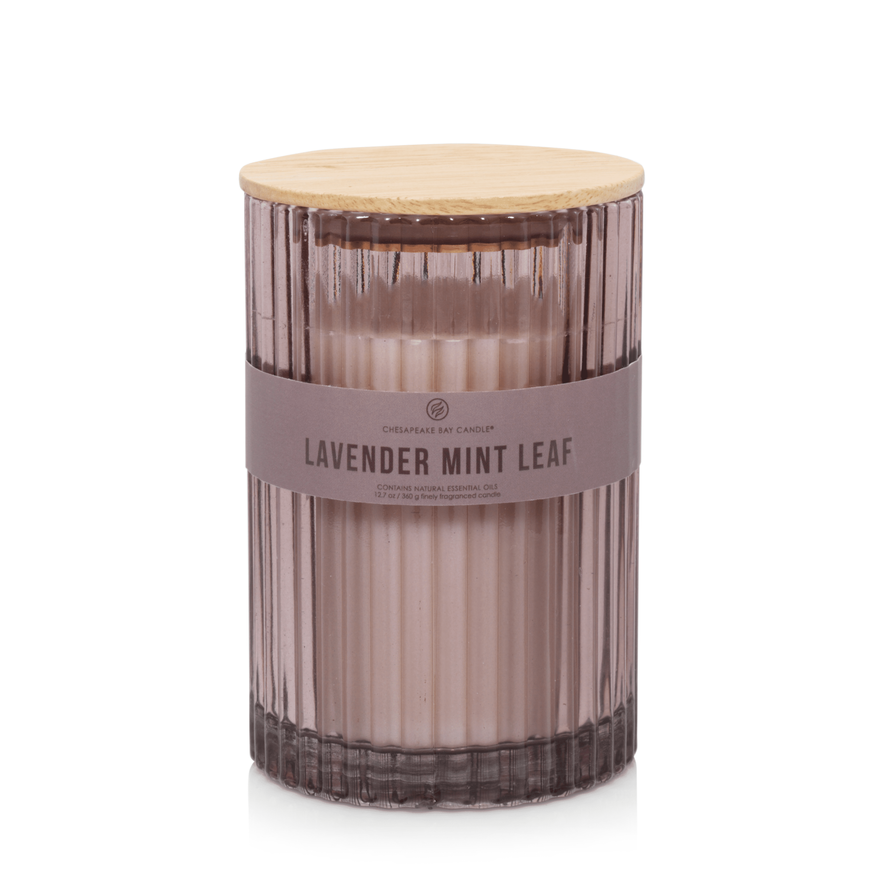Chesapeake Bay Candle Minimalist Collection Lavender Mint Leaf - 12.7oz Large Ribbed Glass Jar Candle