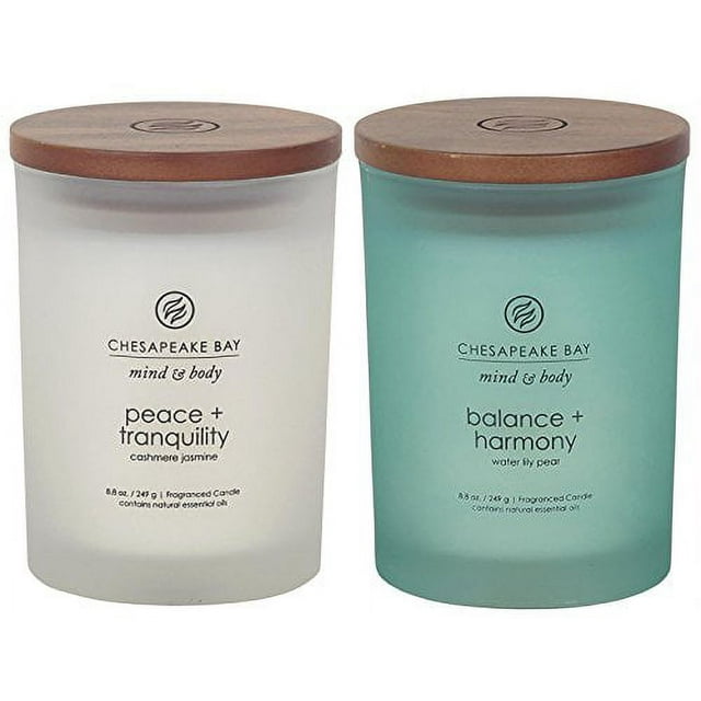 Chesapeake Bay Candle Scented Candles, Peace + Tranquility & Balance + Harmony, Medium (2-Pack)