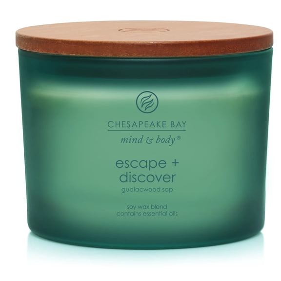 Chesapeake Bay Candles Mind & Body Collection - ESCAPE + DISCOVER (Guaiacwood Sap) Large 3-Wick Coffee Table Candle