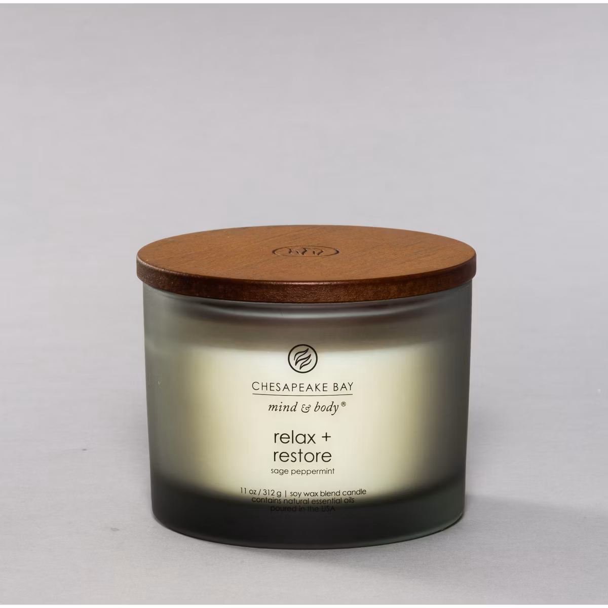 thumbnail image 1 of Chesapeake Bay Candles Mind & Body Collection - Relax + Restore (Sage Peppermint Scented) Large 3-Wick Coffee Table Candle, 1 of 5